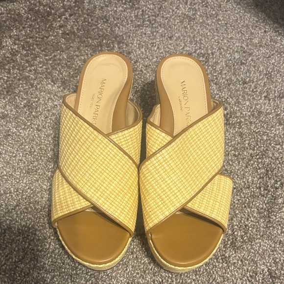 Marion Parke Natural Woven Mules - Picture 1 of 5